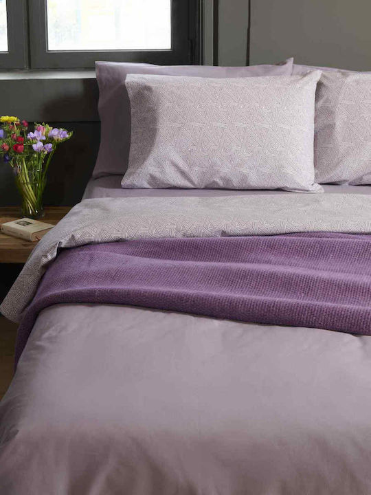 Cannon Sheet Set with 2 Pillowcases Super-Double with Elastic 160x200+33cm. Fresh Grey Ridge 3pcs