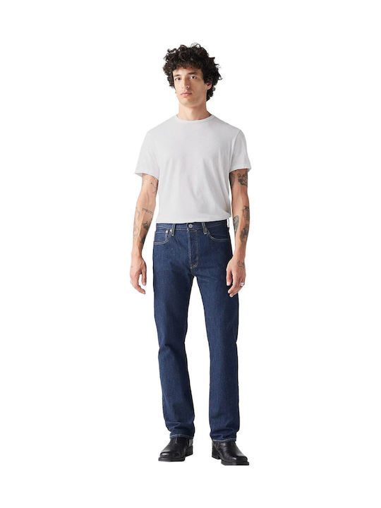 501 Men's Jeans Pants with Regular Straight Fit Dark Indigo