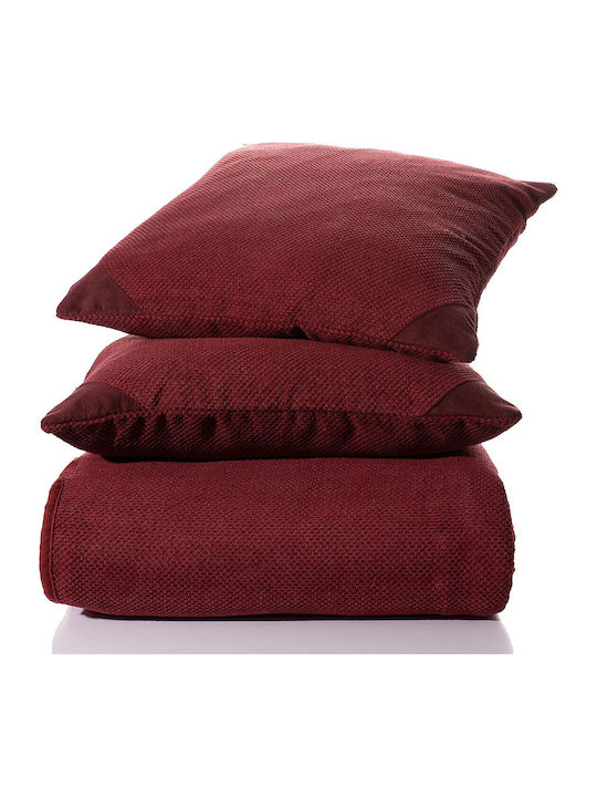 Silk Fashion 1715 Cuvertură Pentru Canapea De Fotoliu Chenille 180x180 cm Burgundy