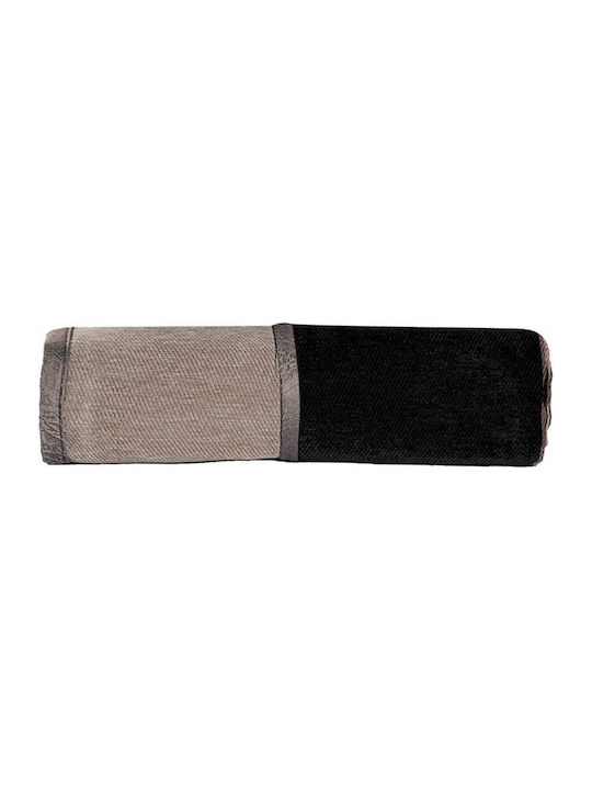 Nef-Nef Homeware Nef-Nef Homeware Ριχτάri Πολυθρόνας Δύο 'Οψεων Βελουτέ 180x180εκ. Schwarz/Mocca