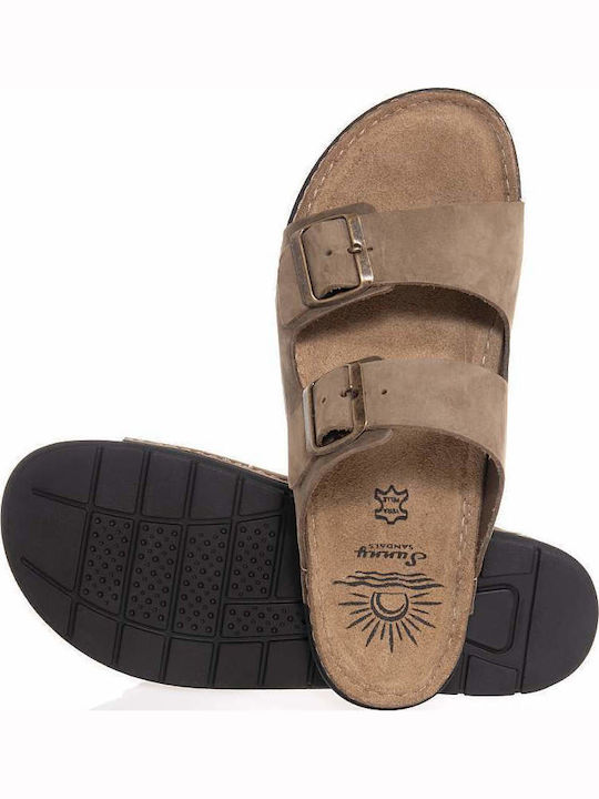 Fild Anatomic Leather Men's Sandals In Brown Colour