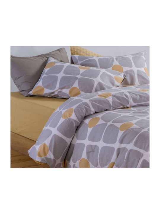 Nef-Nef Homeware Casual Super-Double Bed Sheet Set With Fitted Sheet 160x200+35cm Aqua 4pcs