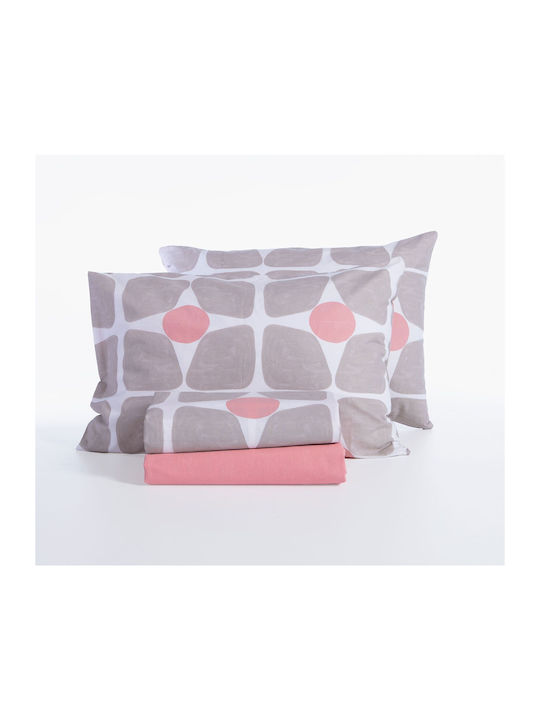 Nef-Nef Homeware Casual Super-Double Bed Sheet Set With Fitted Sheet 160x200+35cm Aqua 4pcs