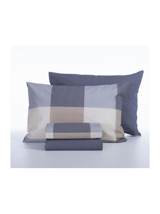 Nef-Nef Homeware Casual Комплект Чаршафи Кралица С Ластик 160x200+35см Casual Check Розов (4бр)