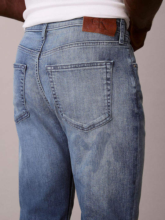 Ανδρικό Παντελόνι Τζιν με Slim Tapered Εφαρμογή Μπλε