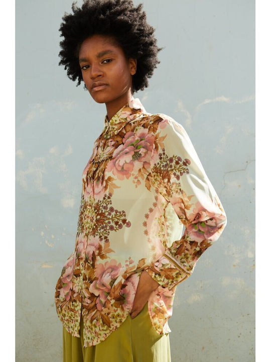 Women's Brown Floral Shirt