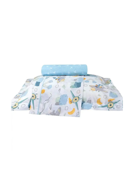 Greenwich Polo Club Σετ Σεντόνια Μονά Βαμβακερά Essential 8866 Blue 170x260cm 3τμχ