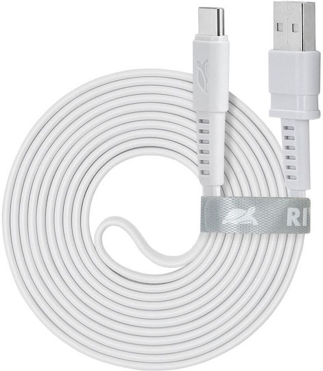Rivacase Wt21 Flat USB 2.0 Cable USB-C male - USB-A Λευκό 2.1m PS6002WT21