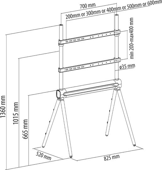 Jolly Line DTM-4280 Suport TV pardoseală până la 80" și 40kg