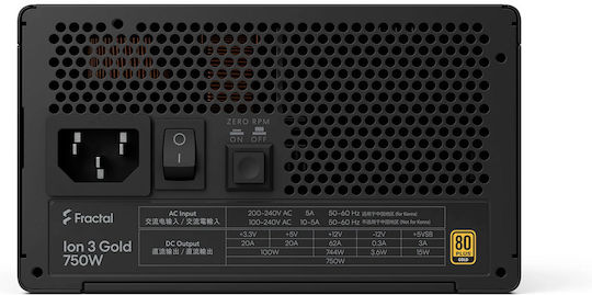 Fractal Design ION Gold 750W Μαύρο Τροφοδοτικό Υπολογιστή Full Modular 80 Plus Gold