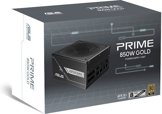 Asus Prime Gold Black Edition 850W Μαύρο Τροφοδοτικό Υπολογιστή Full Modular 80 Plus Gold