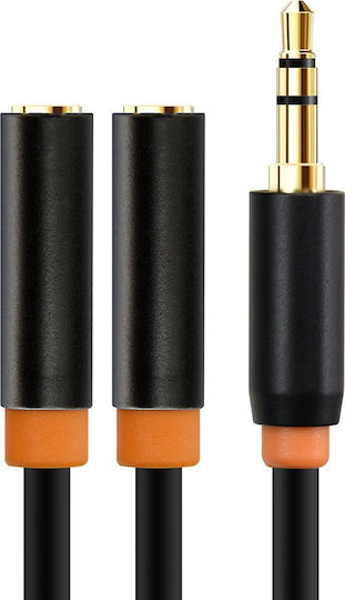 Cabletime Converter 3.5mm Male to 3.5mm 2x Female 1 Piece CT-AV309-P12G