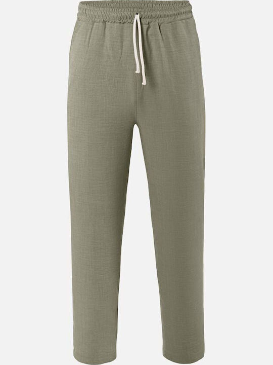 Women's Linen Pantaloons with Rubber Band Khaki