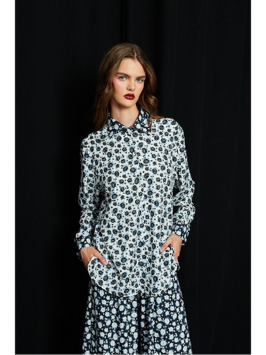 Women's Shirt White Floral