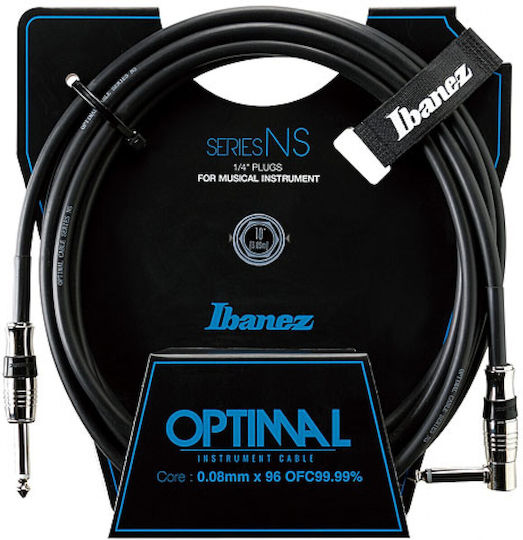 Ibanez Optimal Kabel 6,3mm Stecker - 6,3mm Stecker 3m Schwarz (NS10L)