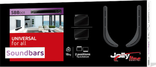 Jollyline Βάσεις Ηχείων Τοίχου Jl41763 (Σετ 2 Τεμαχίων) σε Μαύρο Χρώμα