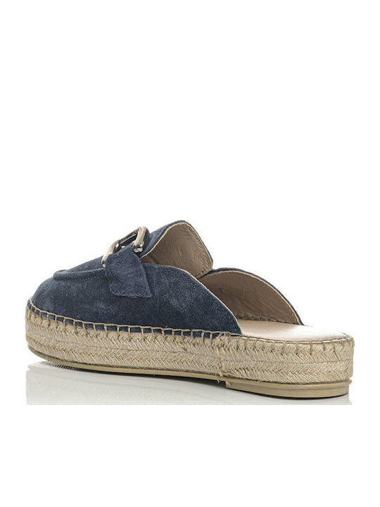 Mules with Heel in Blue Colour