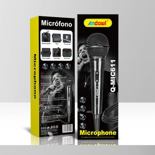 Andowl Q-mic611 Δυναμικό Μικρόφωνο Χειρός για Φωνητικά