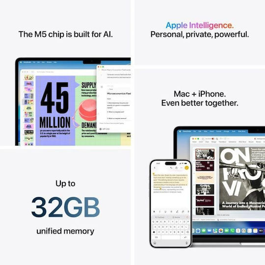 Apple MacBook Air 15.3" IPS Retina Display (M5-10-Core/16GB/512GB SSD/10-Core GPU) Starlight (International English Keyboard)