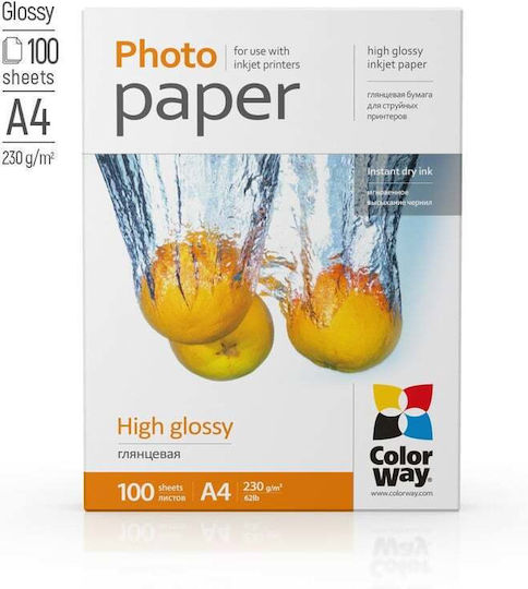 ColorWay Photo Paper Smooth A4 (21x30) 230gr/m² for Printers Inkjet 25 Sheets