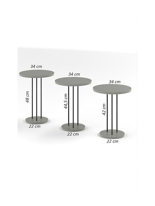 SteweHome Modernes Zigon Kaffeetische Schwarz Metallbasis Marmor Schwarz 34×48cm