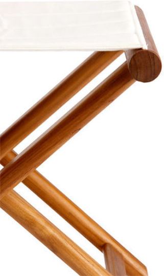 Marine Business Foldable Teak Stool – Cream