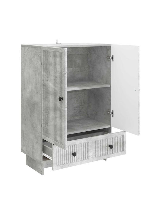 Wooden Sideboard with Drawers Concrete Gray 66x34.5x95cm