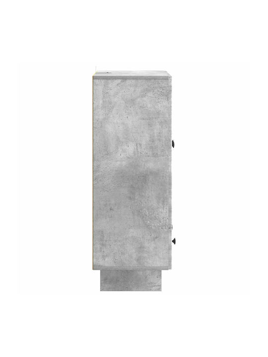 Wooden Sideboard with Drawers Concrete Gray 66x34.5x95cm