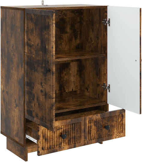 Wooden Sideboard with Drawers Smoked Oak 66x34.5x95cm