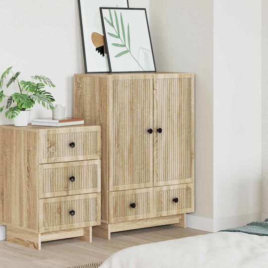 Wooden Sideboard with Drawers Sonoma Oak 66x34.5x95cm