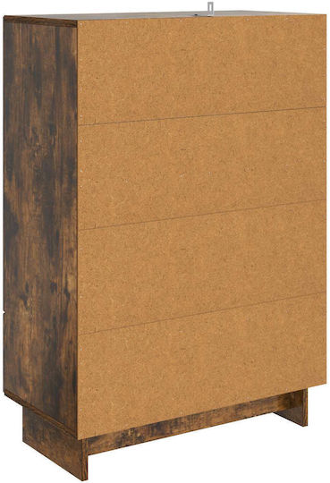 Wooden Sideboard with Drawers Smoked Oak 66x34.5x95cm