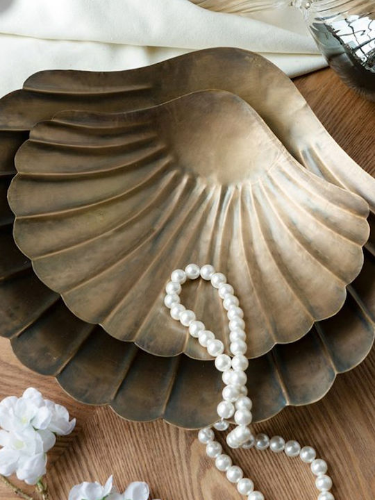 Artekko Solis Decorative Metallic Gold Platter 40x36.5x7.5cm