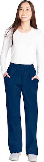Cherokee Core Stretch Female Medical Pants Navy Blue Made of Cotton and Polyester