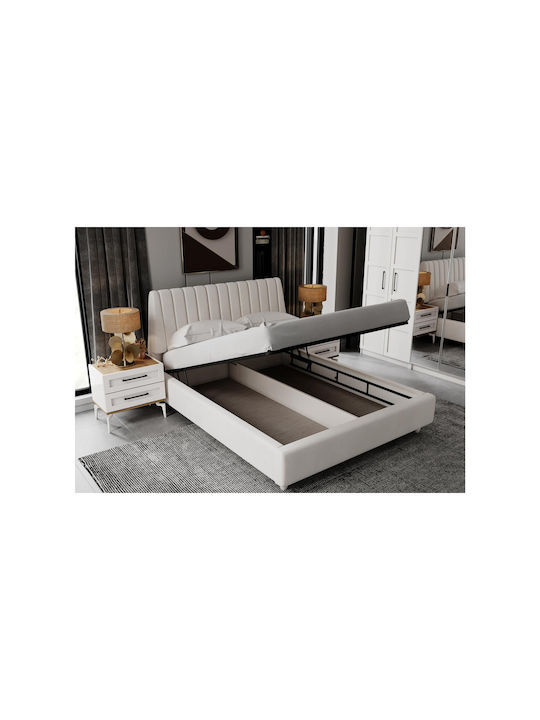 Stewehome Спален Комплект Бяла Модерна Конструкция 5 Бройки 160x200см