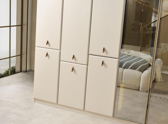 SteweHome Schlafzimmermöbel-Set Beige Modern Kurven 5 Stück 160x200cm