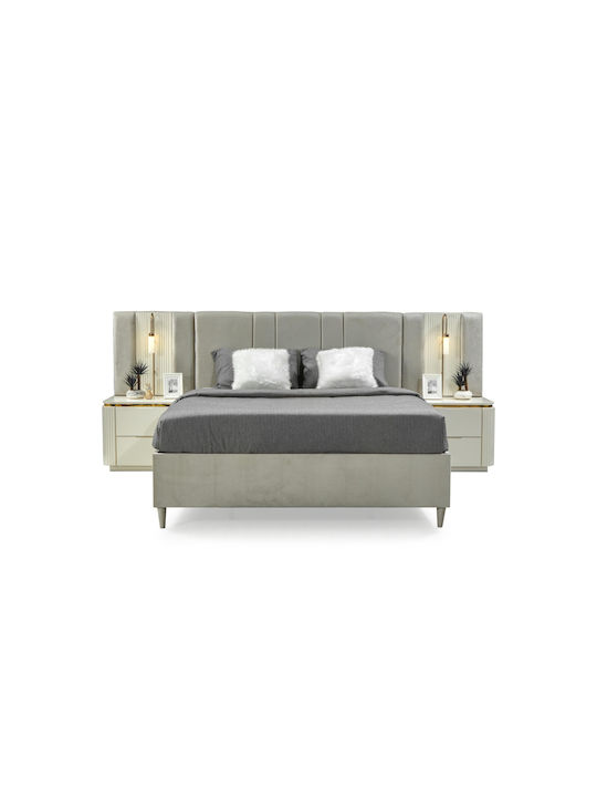 SteweHome Schlafzimmermöbel-Set Weiß Gold Luxus 7 Stück 160x200cm