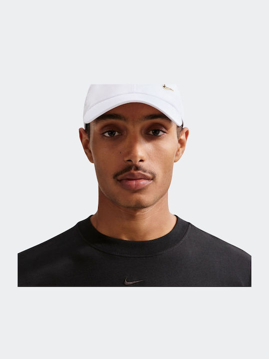 Nike Dri-fit Club Unstructured Metal Swoosh Cap White Metallic Gold Nike Dri-fit Club Unstructured Metal Swoosh Cap White Metallic Gold