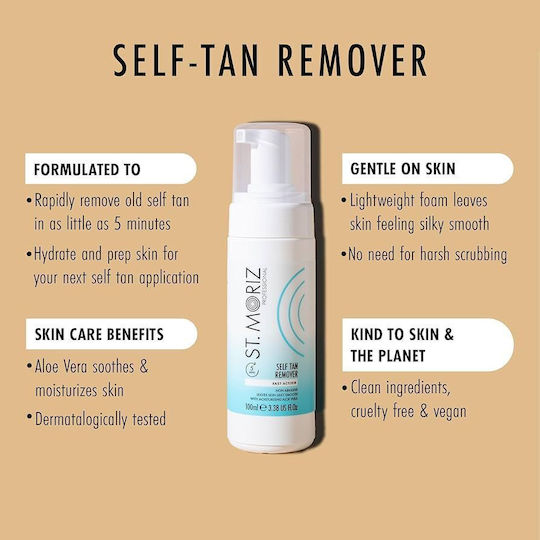 St. Moriz Self Tan Remover Fast Action Mousse Σώματος 100ml