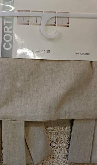 Fenster mit Oberer Registerkarte Beige 150x150cm