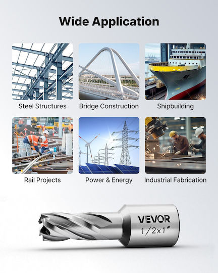 Vevor Set 5 HSS Drills for Metal and Masonry