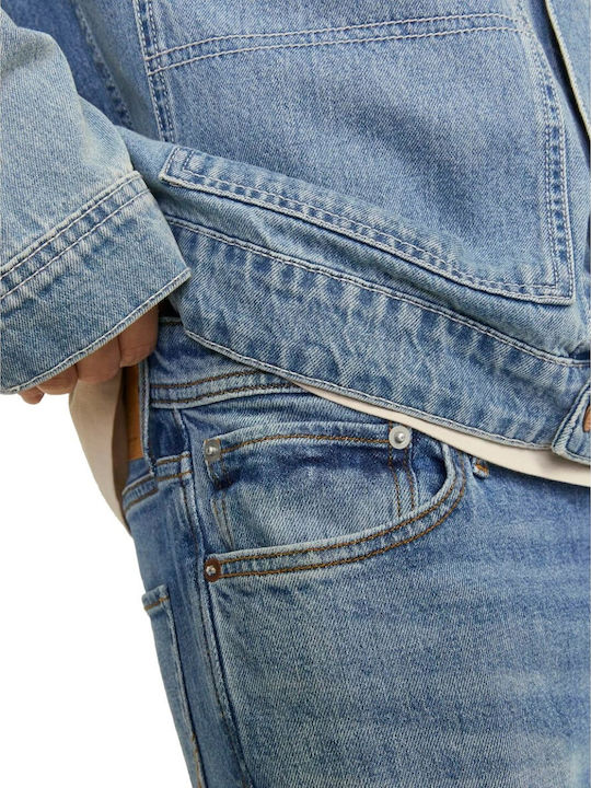Men's Elastic Jeans Pants with Regular Fit Blue