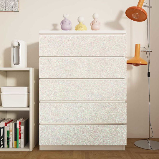 Tapet Autocolant Alb Din Material Textil 200x20cm
