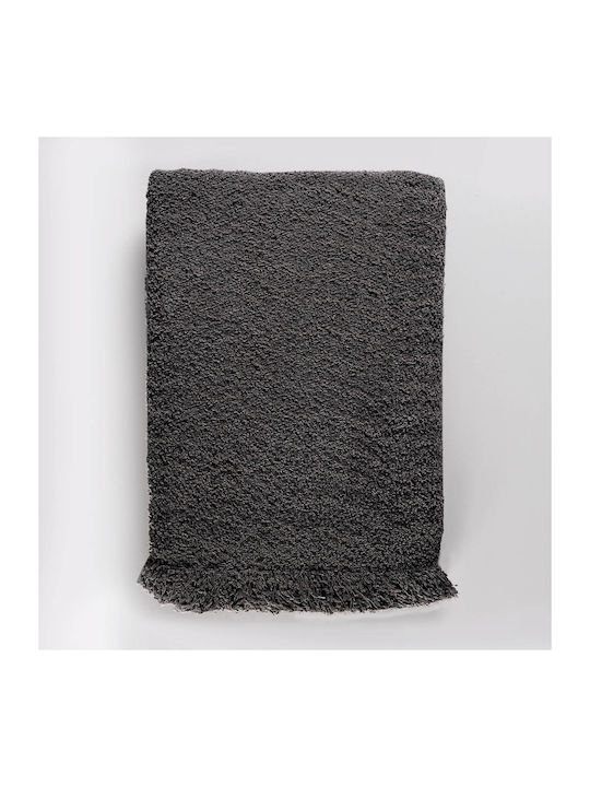 Rythmos Beckett Ριχτάρι Τριθέσιου Καναπέ Chenille 180x280εκ. Dark Gray