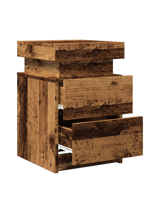Wooden Brown Bedside Tables 2 Pieces 35x39x55cm