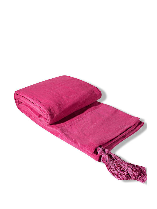 Silk Fashion Ριχτάρι Πολυθρόνας Chenille 180x180εκ. Φούξια 6978000005094