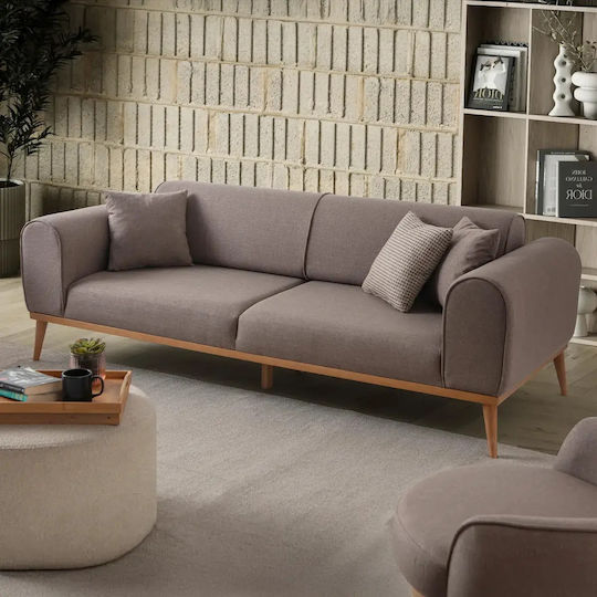 Stewehome Set Canapea 3+1 Trei Locuri și Fotoliu Maro 224x90x76cm Stewehome Set Canapea 3+1 Trei Locuri și Fotoliu Maro 224x90x76cm