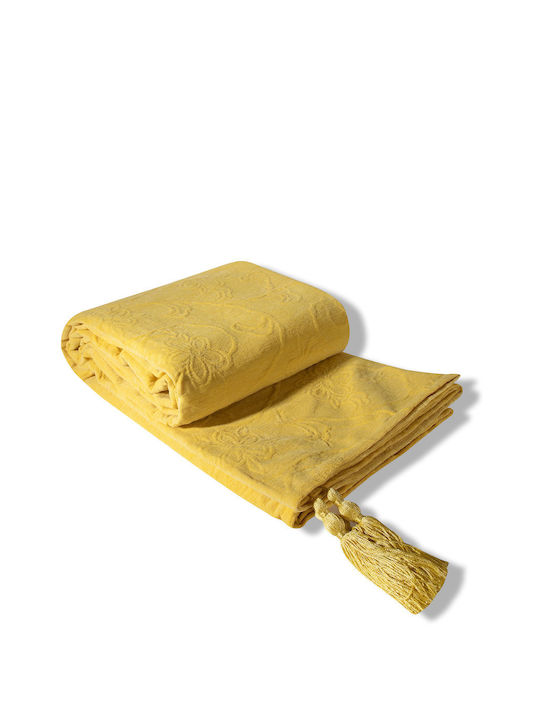 Silk Fashion 055 Armchair Throw Chenille 180x180cm Yellow