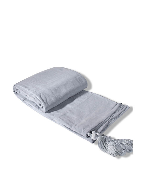 Silk Fashion Chenille Zweisitzer-Sofa Überwurf 180x250cm Hellblau