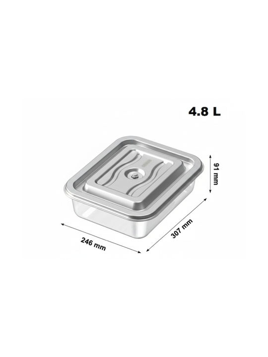 Colorato Glass Lunch Box Silver 4.8lt