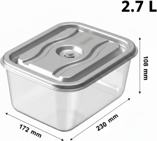 Colorato Glass Lunch Box Silver 2.7lt